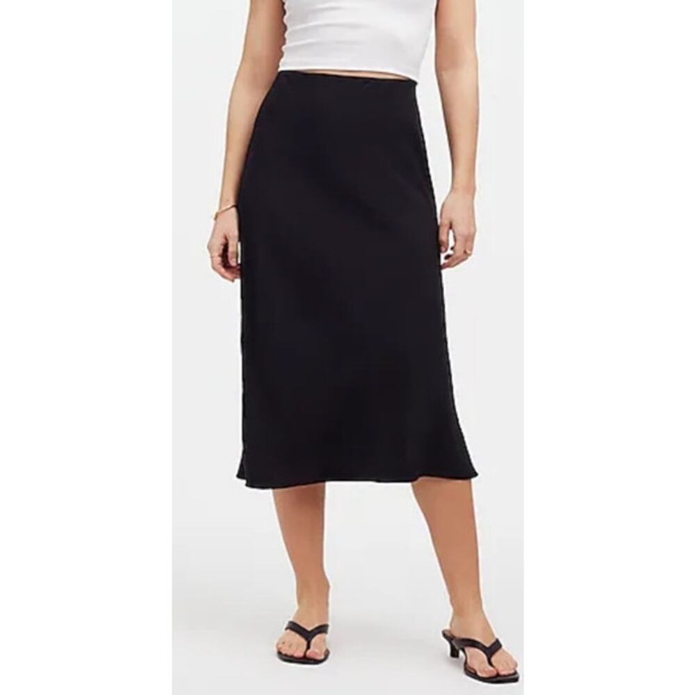 Madewell Black Midi Slip Skirt